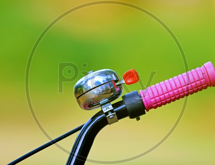 Bicyle bell closeup shot