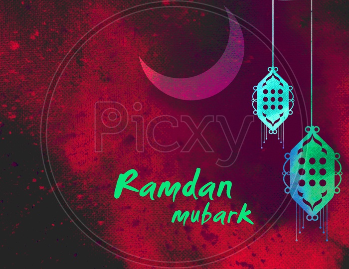 Illustration or Vector of Ramadan Mubarak or Ramazan