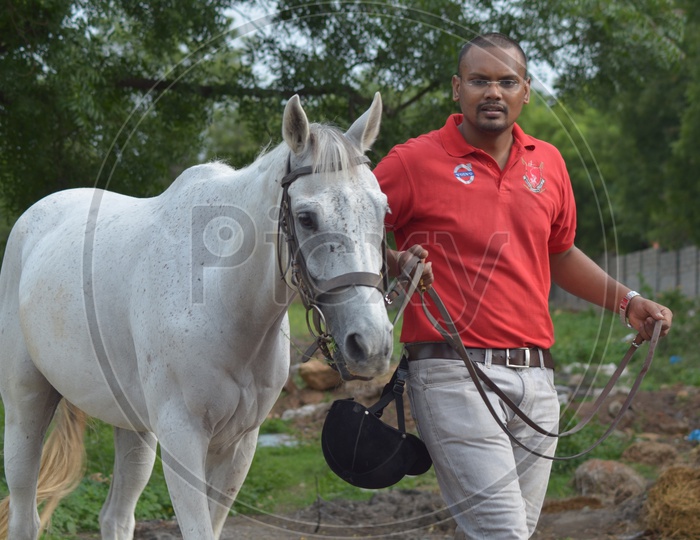 Horse and Rider at Hyderabad Polo and Horse Riding Club