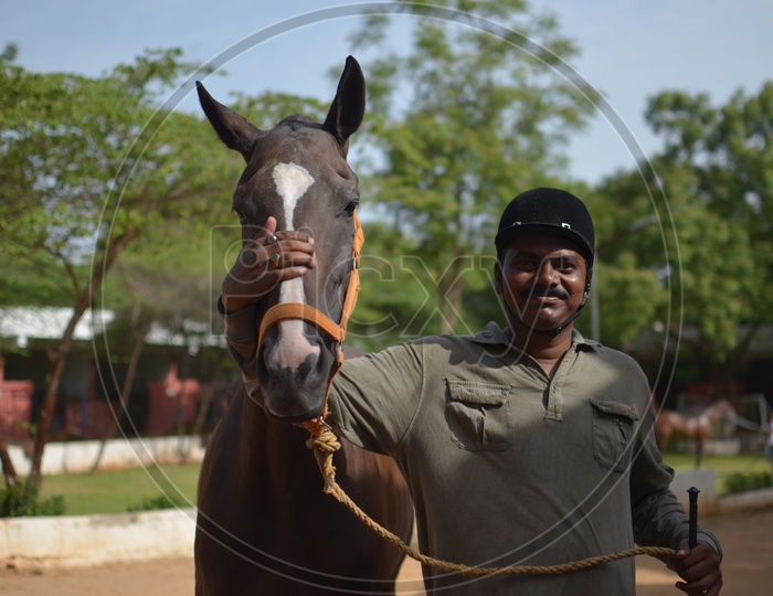 Horse and Horse Rider at Hyderabad Polo and Horse Riding Club