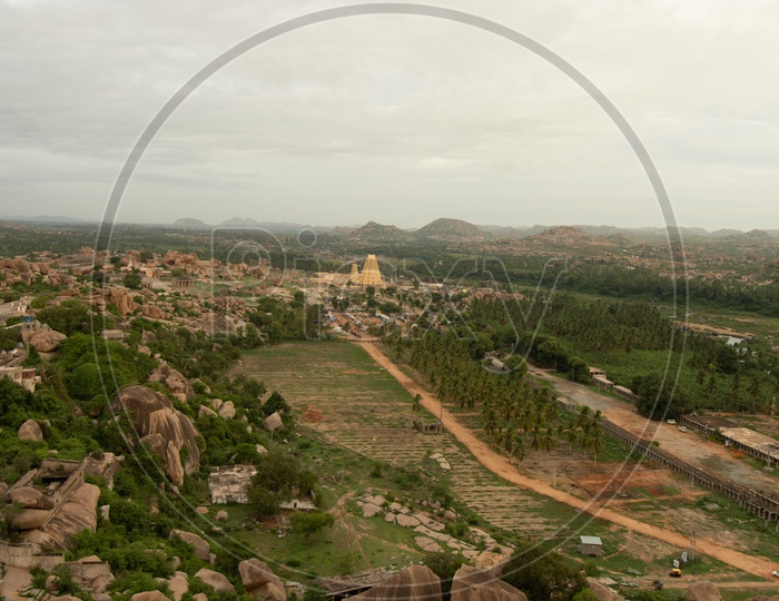 View from mathanga hill of virupaksha temple.