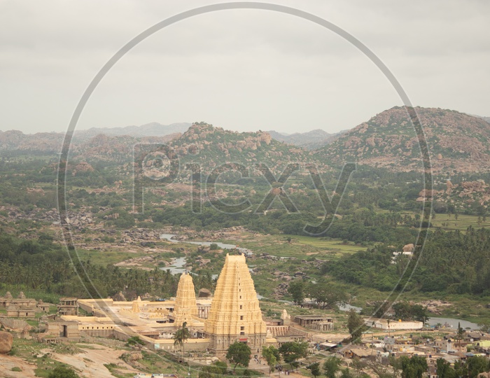 Virupaksha temple hill view