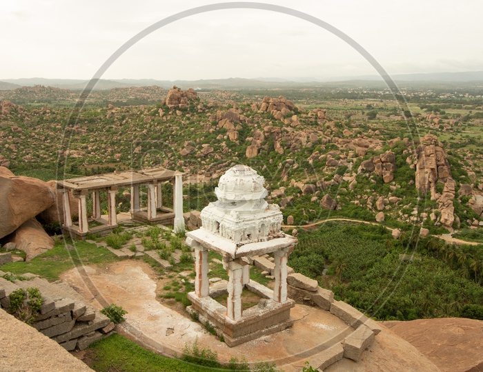 Over the top of a temple in hampi.