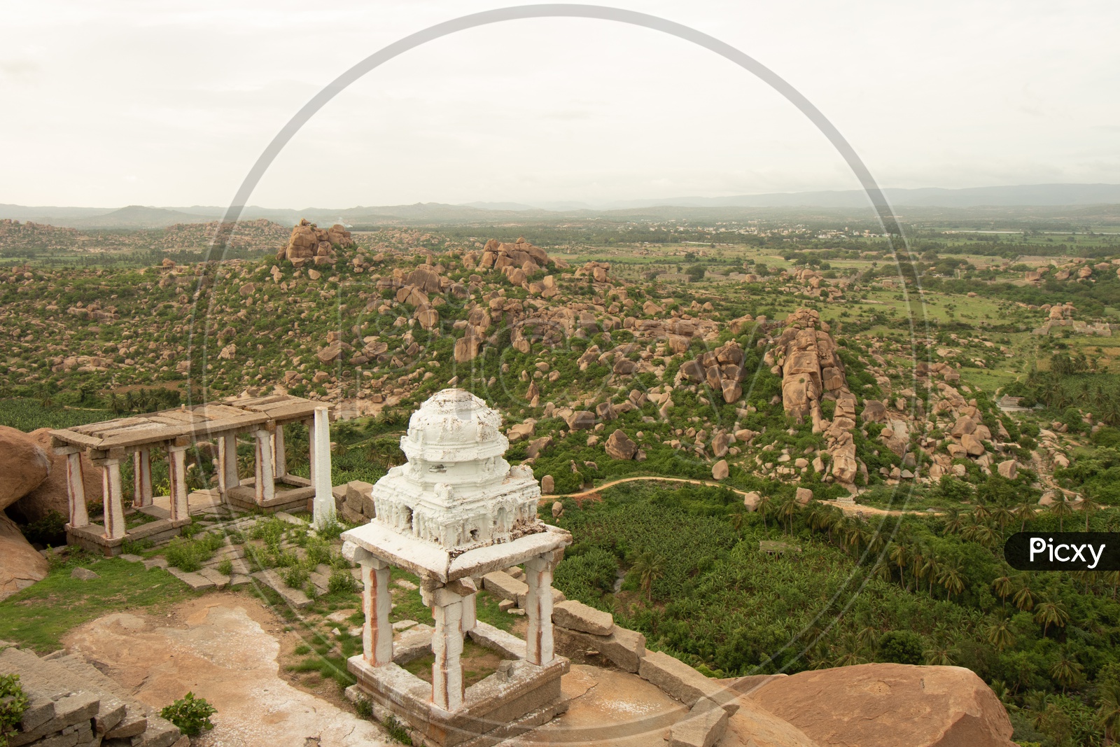 Over the top of a temple in hampi.