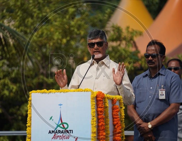 Chief Minister Chandra Babu Naidu at Amaravati Air Show 2018