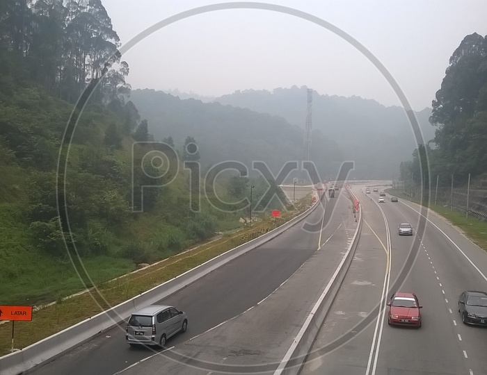 Freeway in outskirts of Kuala Lumpur
