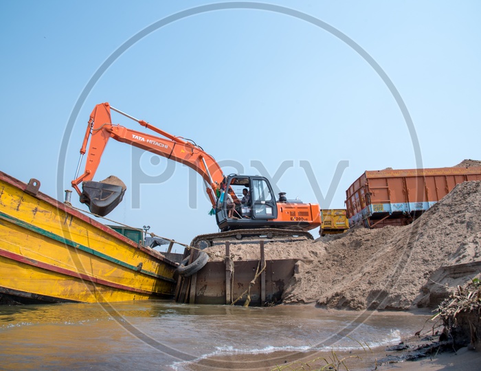Unloading Sand from Boat
