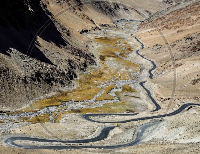 Twisted ghat Roads in Leh Ladakh Area