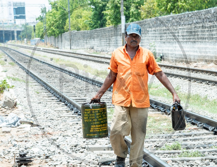 Railway tracks maintenance worker of Indian Railways
