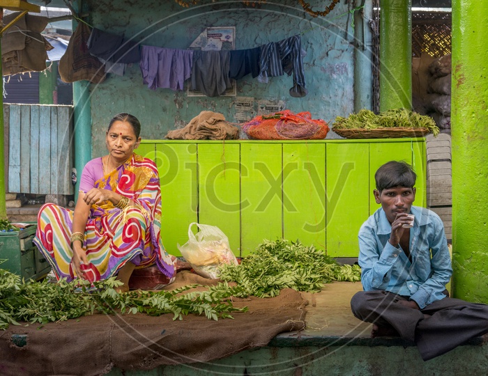 Vegetable Vendor in Monda Market, Hyderabad