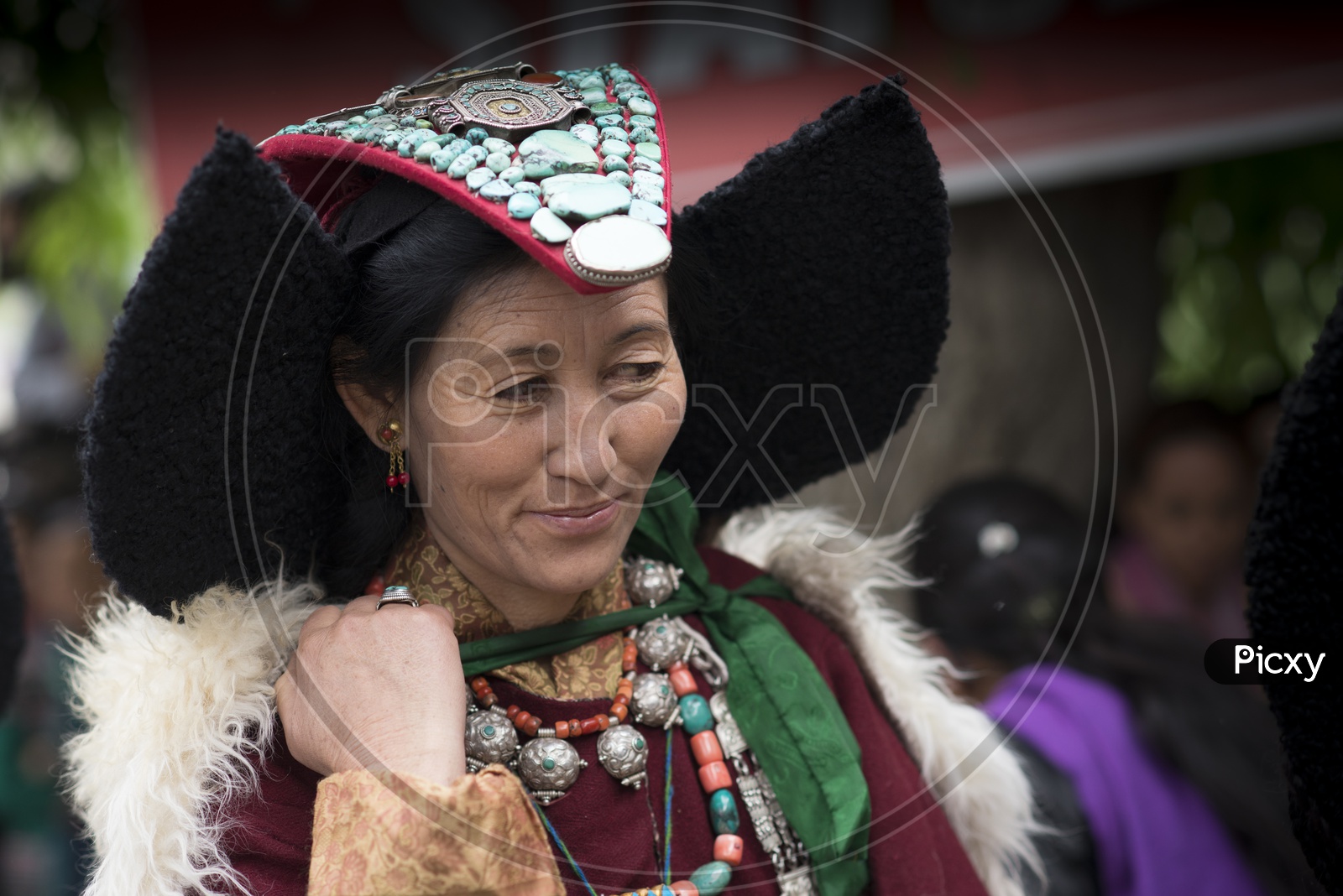 Smiling Lady in Mulbek Festival, Ladakh
