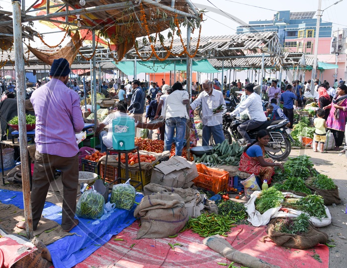 Busy vegetable market
