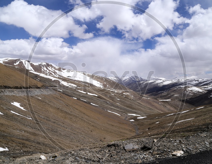 Snow Capped Mountains, Leh to Manali Highway