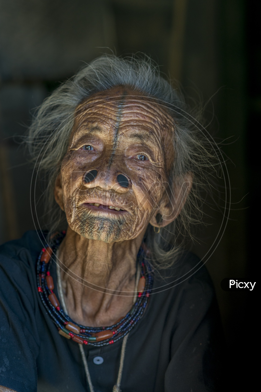 Old Woman in Apatani Tribes, Hija Village, Ziro