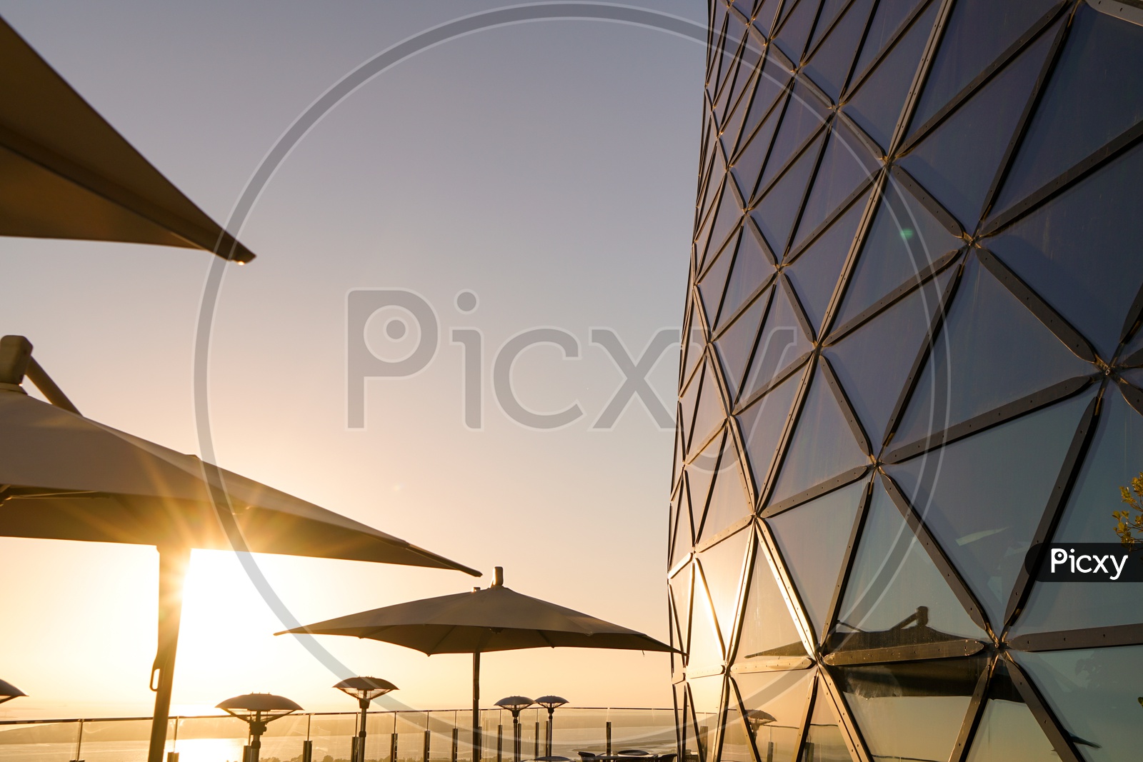 Sunset at  Capital Gate Building