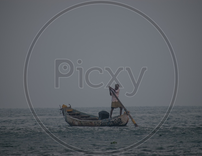 Fisherman on Godavari River near Rajahmundry