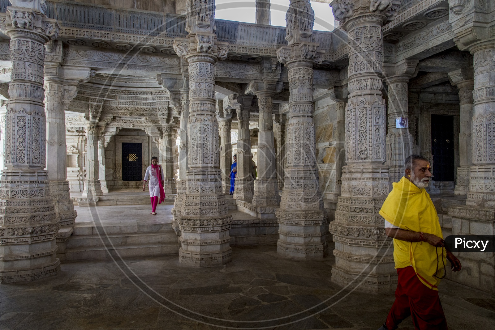 Devotees at Ranakpur Jain Temple