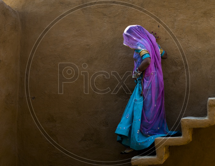 Rajasthani Woman in Traditional Dress