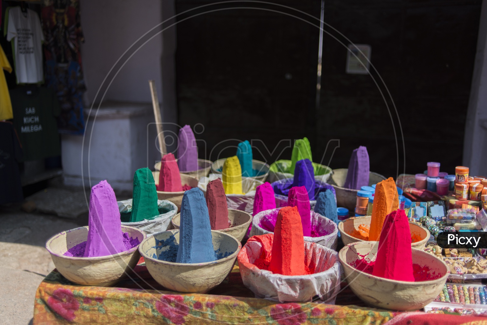 Colors for Holi Festival, Pushkar