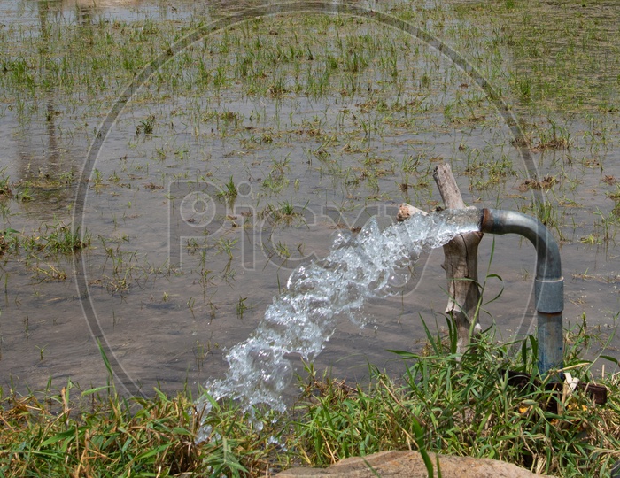 Irrigational water pump supplying water to farm fields