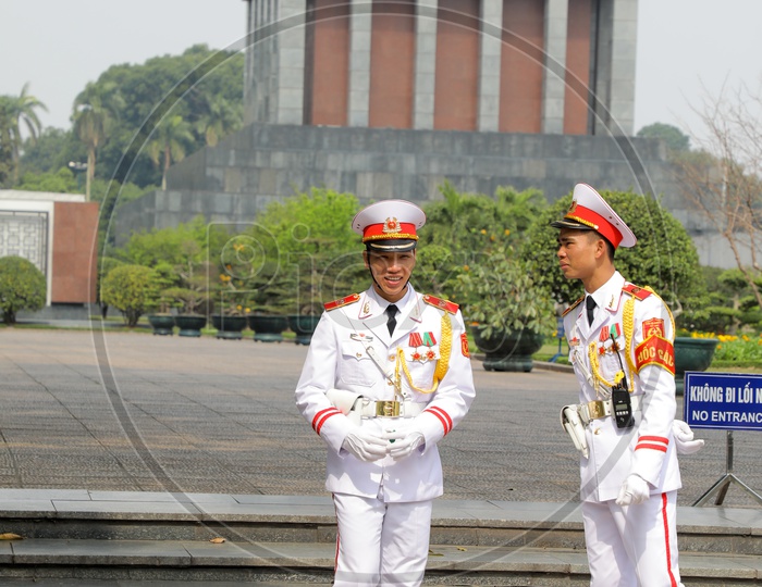 Guards at the Ho Chi Minh Mausoleum