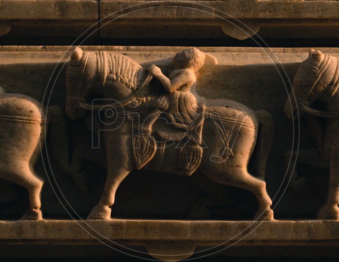 ancient carving on hindu temple walls