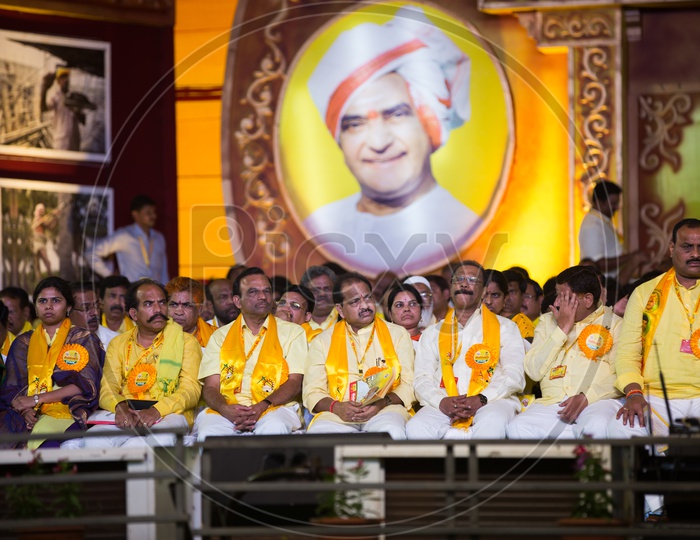 TDP Party Leaders on Mahanadu Stage. 2018