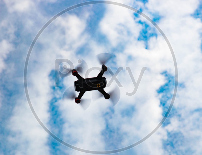 Drone and the clouds.