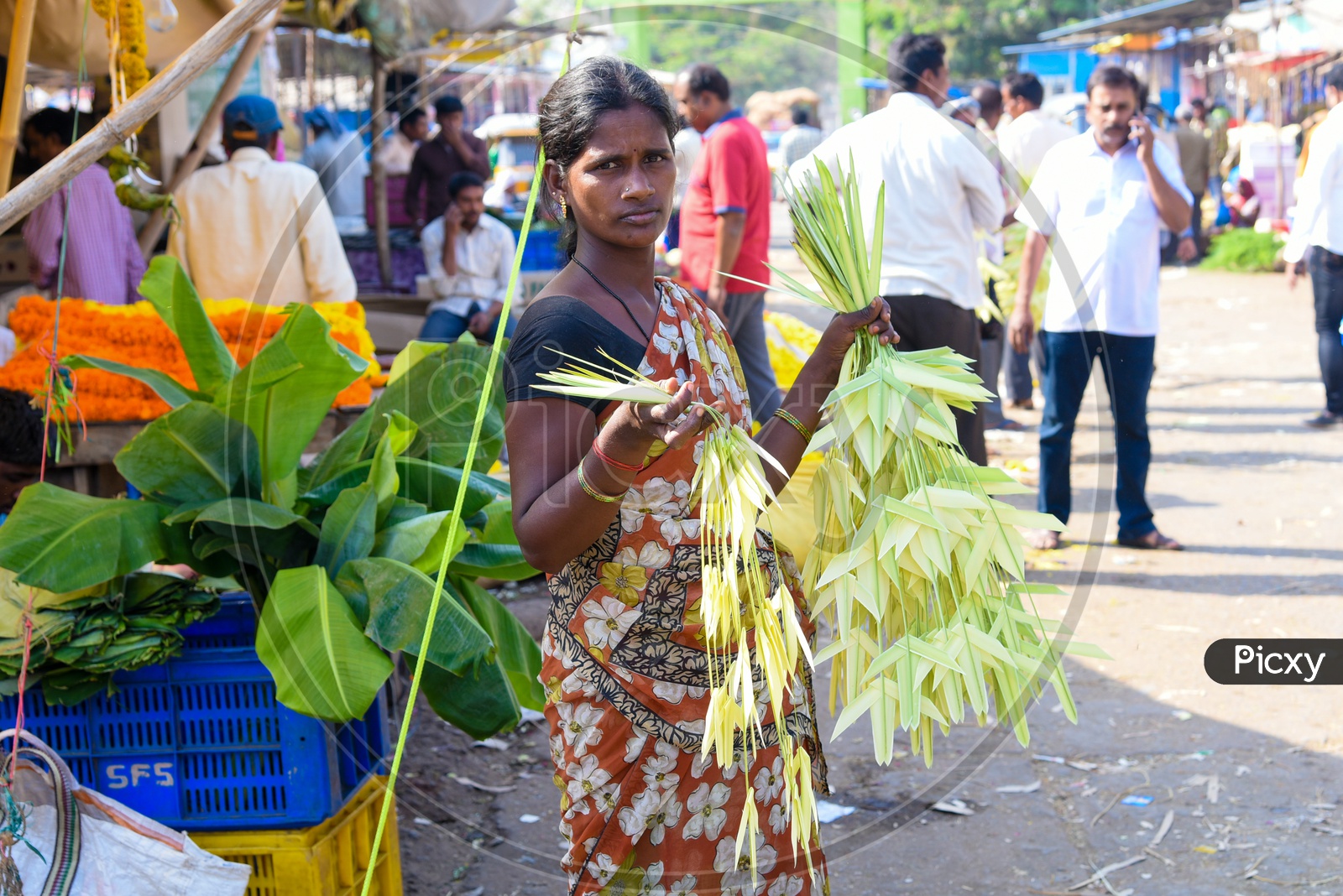 Lady flower vendor