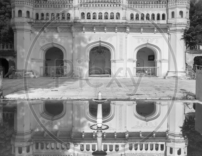 Reflections of Paigah Tombs, Hyderabad