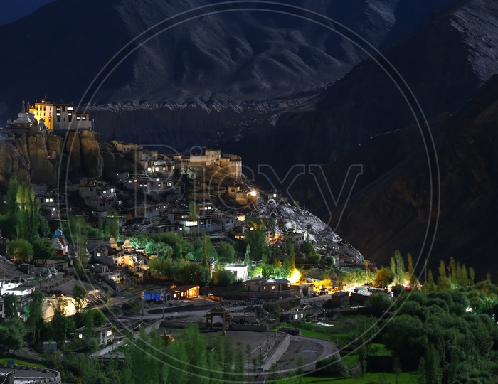 Night view of Lamayuru Monastery, Leh
