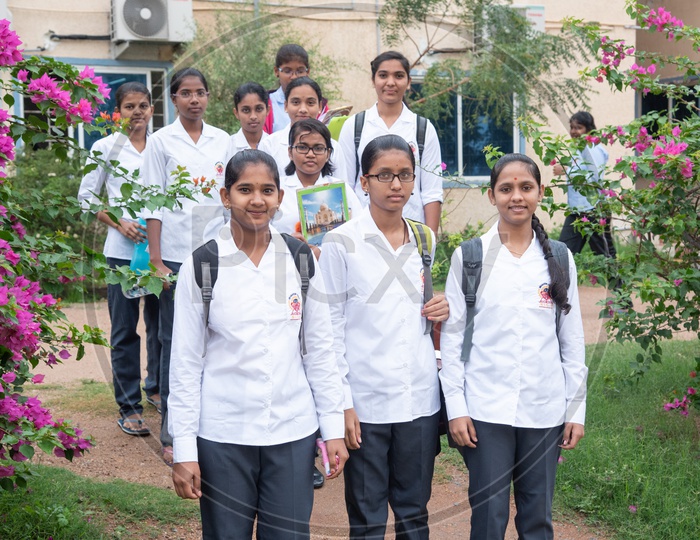 Girl students at an educational institute in Hyderabad