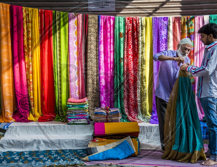 Selling Sarees on Streets