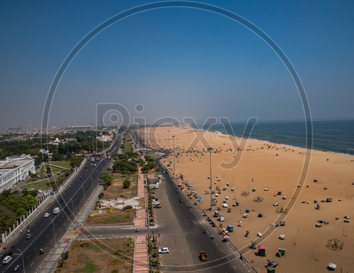 Kumarajar salai , Beach raod and Marina Beach.