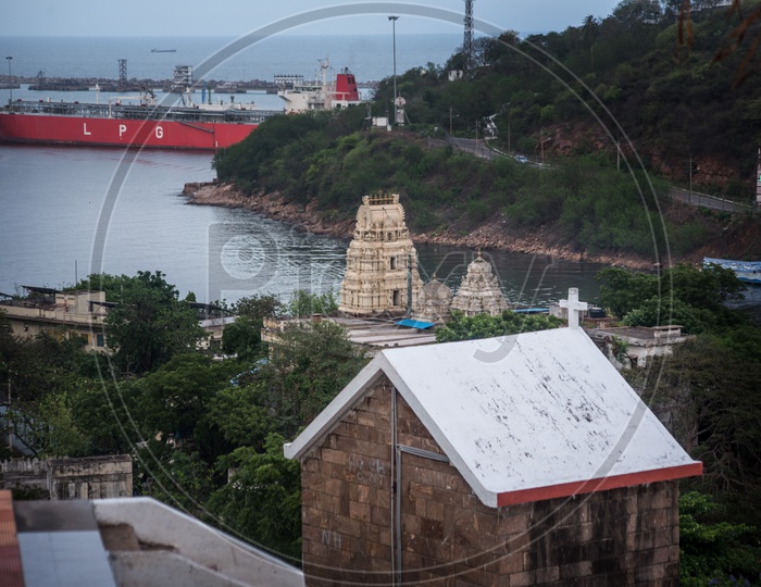 The Venkateswara temple facing Ross Hill.