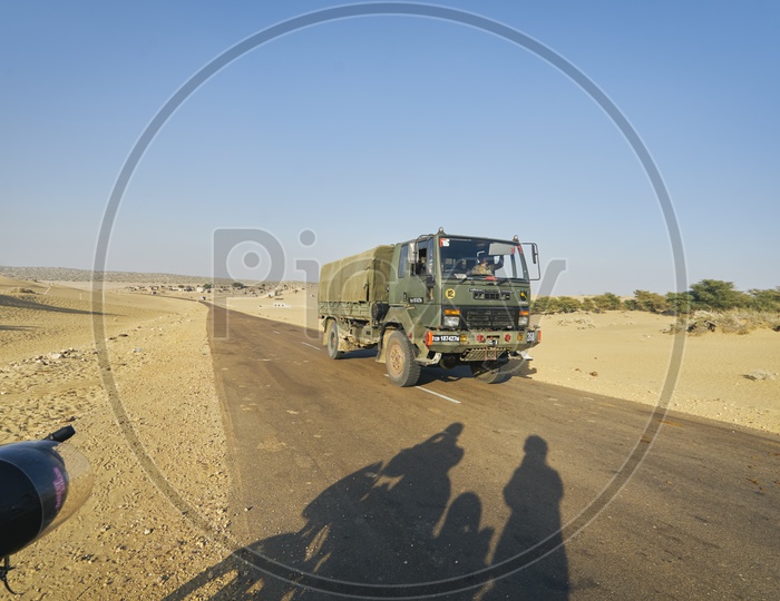 Army Trucks near India Pakistan Border