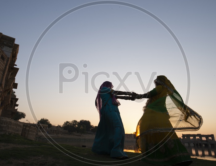 Rajasthani Women dancing in traditional Dress