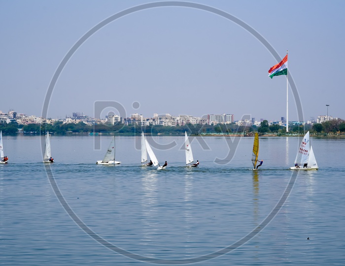 Sailing at Hussain Sagar