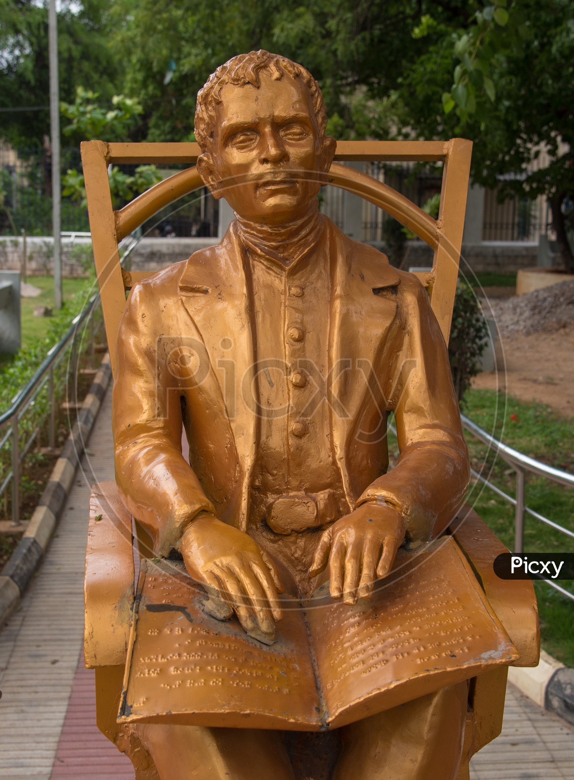 Sir Louis Braille's Statue at a Park in Hyderabad