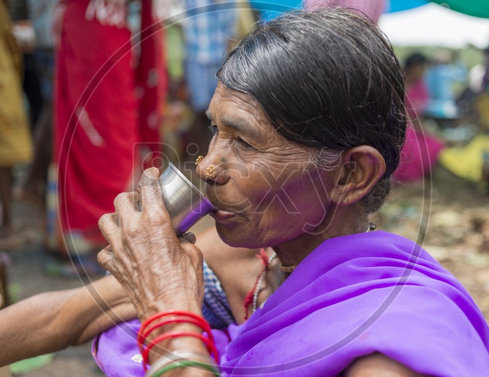 Tribal Women in Local Tribal People Market