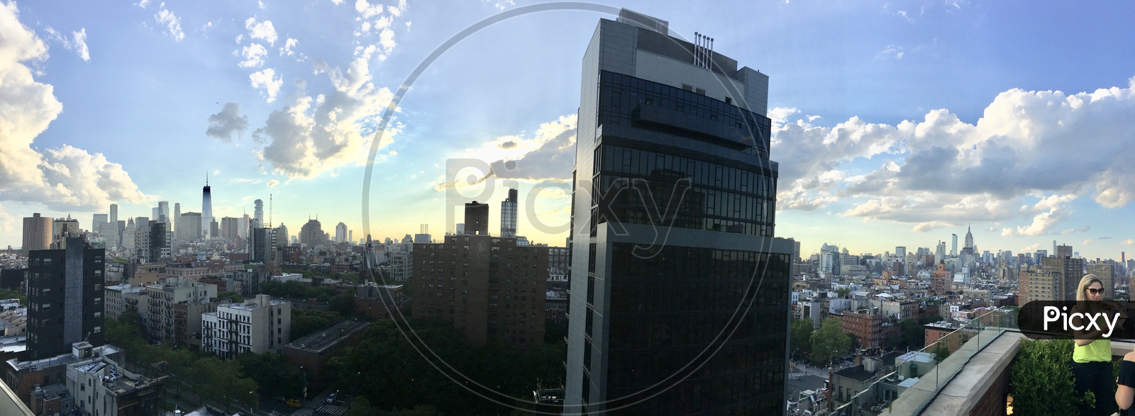 Panaromic View of Manhattan from a Roof Top Bar.