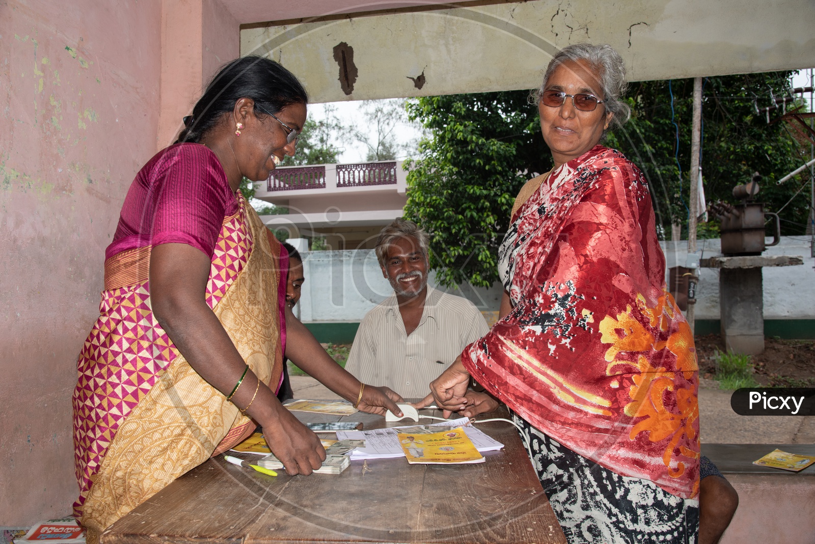 a Happy NTR Bharosa Pension Scheme beneficiaries/beneficial woman, Andhra pradesh.