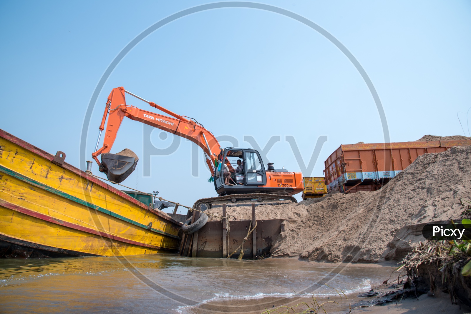 Unloading Sand from Boat