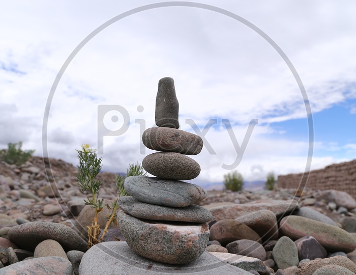 Stones arranged in a superstitious way