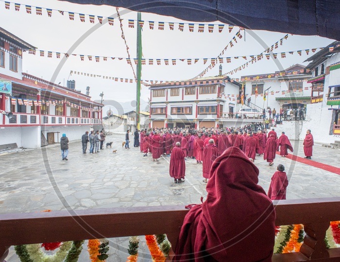 Buddhist Monks in Monastery