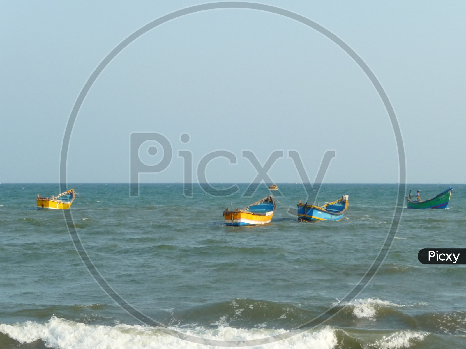 Fishermen Boats at Uppada Beach Road