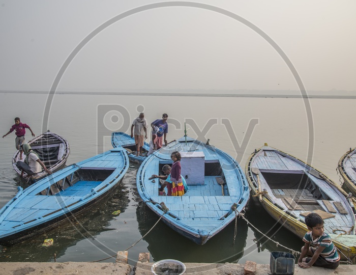 People in Boats at Varanasi