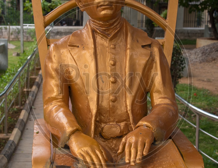 Sir Louis Braille's Statue at a Park in Hyderabad