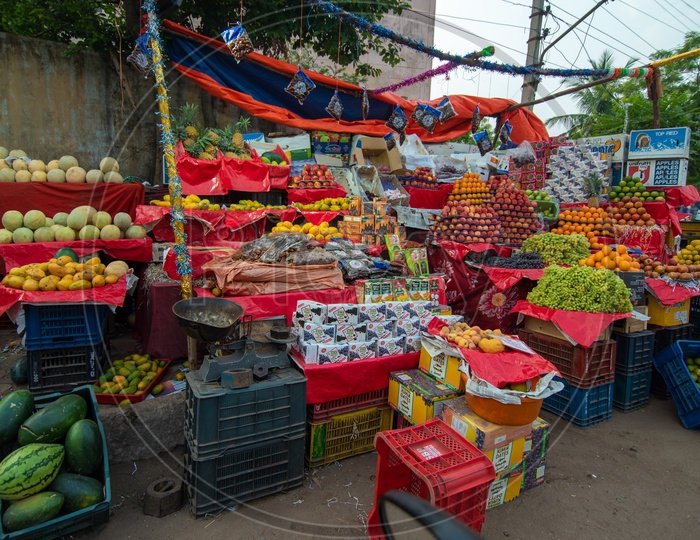 Fruit vendor open at early morning during Ramadan for Suhoor
