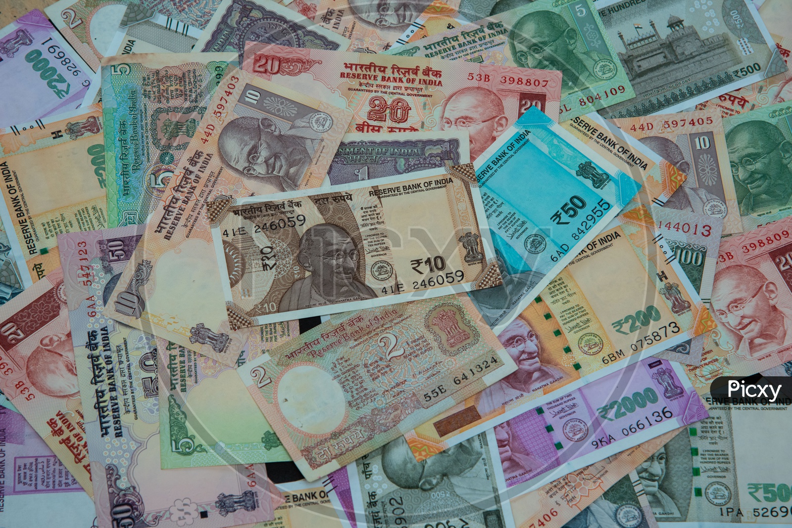 Assortment of Indian Currency Notes